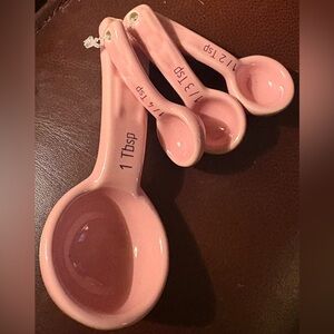 Woven Traditions Pink Measuring Spoons by LONGABERGER, NWOT